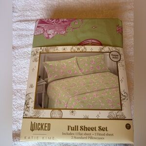 Katie Kime Wicked Full Sheet Set - Green and Pink
